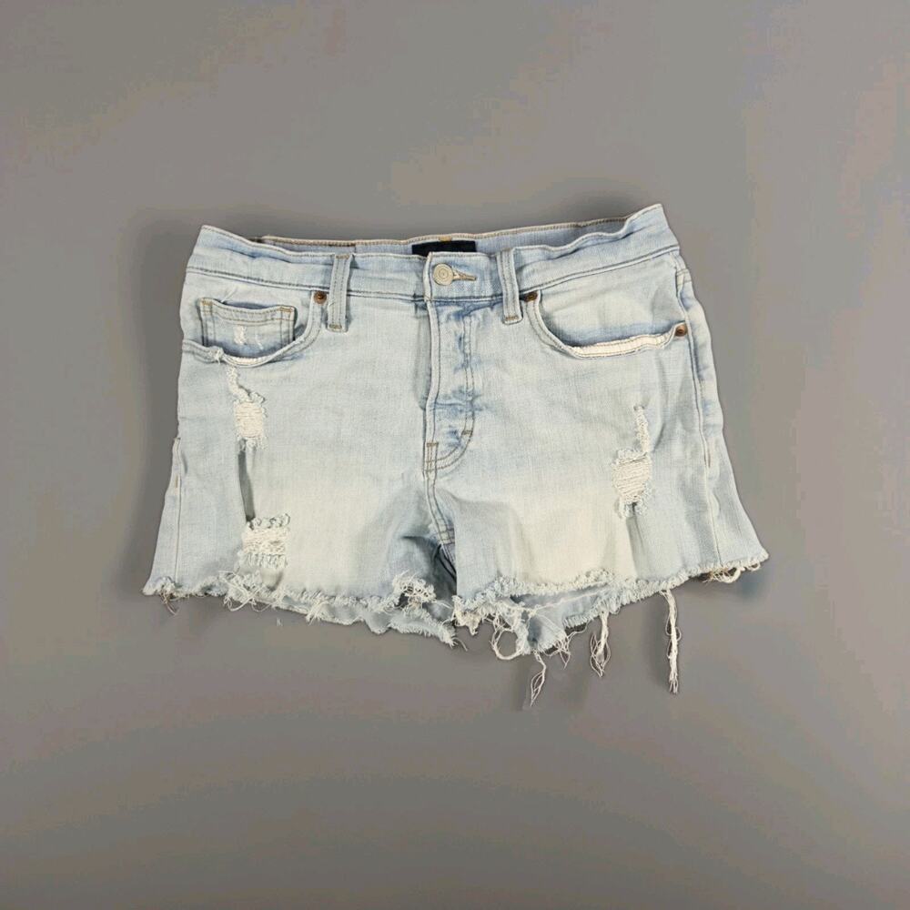 Lucky Brand Shorts Womens 4/27 Light Blue Ava Mid Rise Cutoff Denim Stretch C4